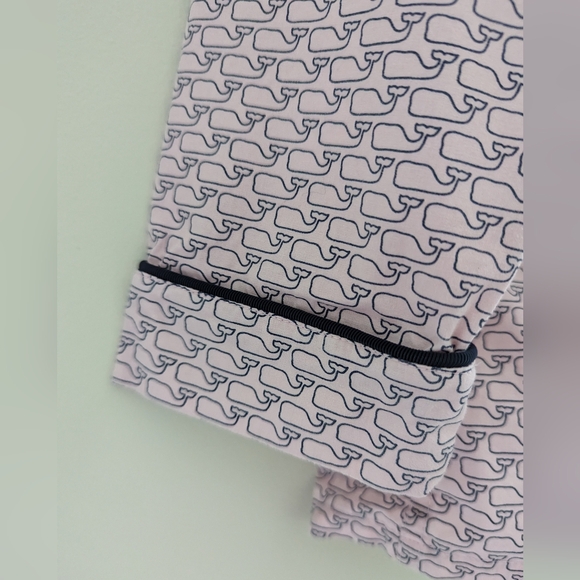 VINEYARD VINES Whale Print Sleep Shirt PJ WOMEN XS Button Down Logo Light Pink - Picture 8 of 10